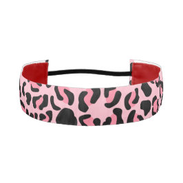 Modern Pink Leopard Pattern Animal アスレチックヘッドバンド