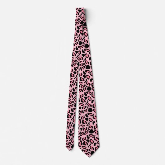 Modern Pink Leopard Pattern Animal ネクタイ (裏面)