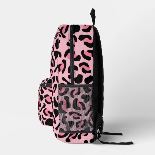 Modern Pink Leopard Pattern Animal プリントバックパック (右)