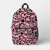 Modern Pink Leopard Pattern Animal プリントバックパック (正面)