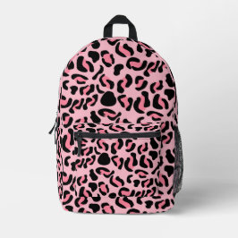 Modern Pink Leopard Pattern Animal プリントバックパック