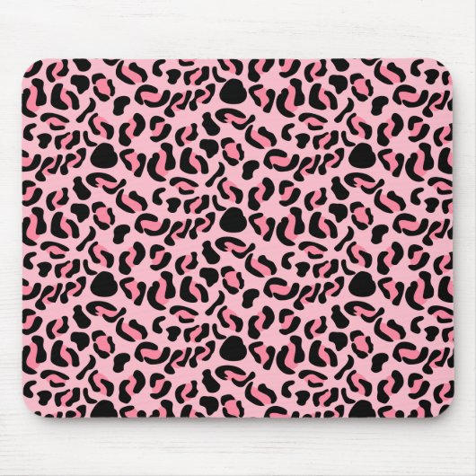 Modern Pink Leopard Pattern Animal マウスパッド (正面)