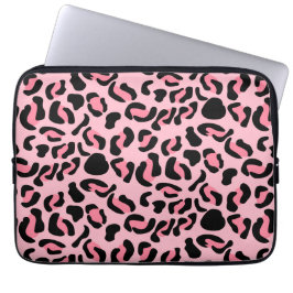Modern Pink Leopard Pattern Animal ラップトップスリーブ