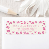 Modern Pink Leopard Print Chic Address Labels ラベル (インサイチュ)