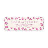 Modern Pink Leopard Print Chic Address Labels ラベル (正面)