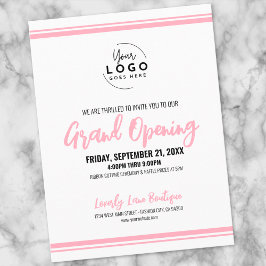 Modern Pink Logo Business Grand Opening ポストカード