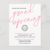 Modern Pink Logo Business Grand Opening Invitation ポストカード (正面)