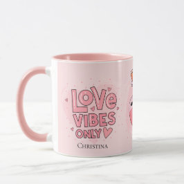 Modern Pink Love Vibes Only Love Position Name   マグカップ