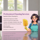 Modern Pink Maid House Cleaning Service 名刺