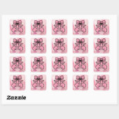 Modern Pink Marbled Breast Cancer Warrior Name   スクエアシール (シート)