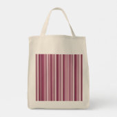 Modern Pink Mauve Striped Personalized Grocery  トートバッグ (裏面)
