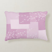 Modern Pink Mauve White Botanical Accent Pillow アクセントクッション (正面)