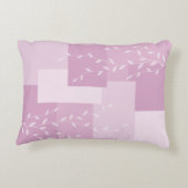 Modern Pink Mauve White Botanical Accent Pillow アクセントクッション (裏面)
