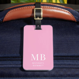 Modern Pink Monogram ラゲッジタグ