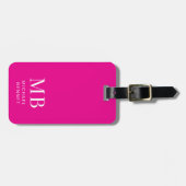 Modern Pink Monogram ラゲッジタグ (正面横)