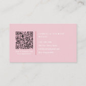 Modern Pink Nail Technician QR Code Photo 名刺 (裏面)