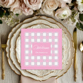 Modern Pink Napkins Personalized Plaid Accent