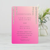 Modern Pink Ombre Wisteria Wedding Invitation - Cu 招待状 (スタンド正面)