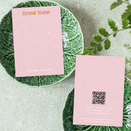 Modern Pink Orange Earrings Jewelry Display Card 名刺