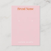 Modern Pink Orange Earrings Jewelry Display Card 名刺 (正面)