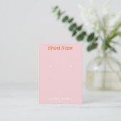 Modern Pink Orange Earrings Jewelry Display Card 名刺 (スタンド正面)