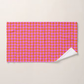 Modern Pink Orange Retro Dot Valentine Bold Cute バスタオルセット (ハンドタオル)