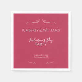 Modern Pink Palentine's Day Party スタンダードカクテルナプキン