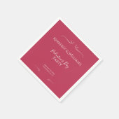 Modern Pink Palentine's Day Party スタンダードカクテルナプキン (角)
