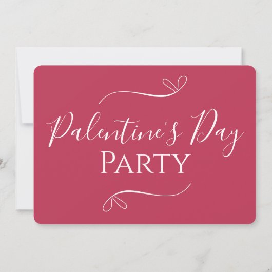 Modern Pink Palentine's Day Party 招待状 (裏面)