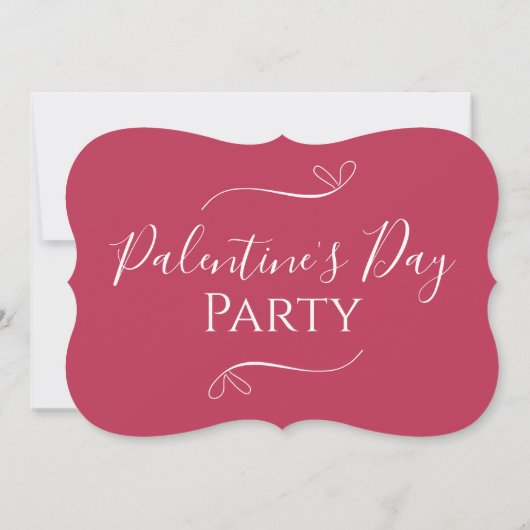 Modern Pink Palentine's Day Party 招待状 (裏面)