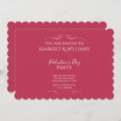 Modern Pink Palentine's Day Party 招待状 (正面/裏面)