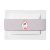 Modern Pink Peach Squiggle Butterflies Quinceañera 招待状ベリーバンド (正面例)