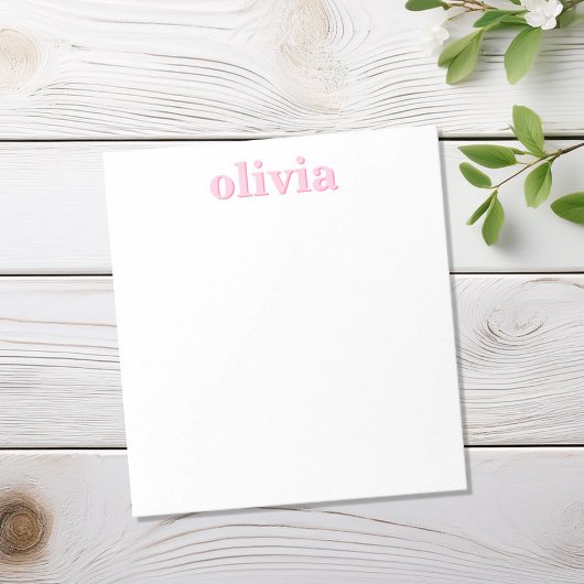 Modern Pink Personalized Name ノートパッド