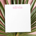 Modern Pink Personalized Name ノートパッド<br><div class="desc">Create your own personalized notepad with custom initial name in pink color and modern minimalist typography.</div>