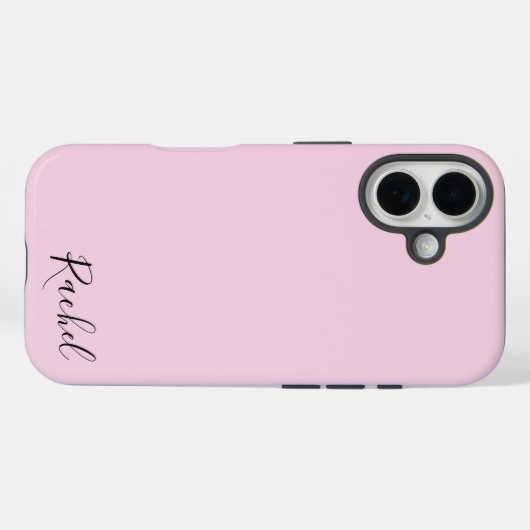 Modern Pink Personalized Name  Case-Mate iPhoneケース (裏面 (横))