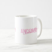 Modern Pink Personalized Name Monogram コーヒーマグカップ (正面右)