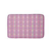 Modern Pink Plaid Bath Mat バスマット (正面)