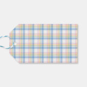 Modern Pink Plaid Check Christmas Gift Tag ギフトタグ (裏面横)