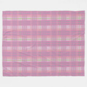 Modern Pink Plaid Fleece Blanket フリースブランケット (正面(横))