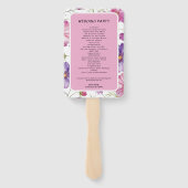 Modern Pink Purple Floral Wedding  Program ハンドファン (裏面)