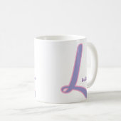 Modern Pink & Purple Monogram Personalized Name L コーヒーマグカップ (正面右)
