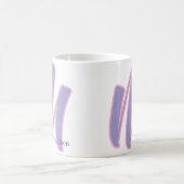 Modern Pink & Purple Monogram Personalized Name M コーヒーマグカップ (中央)
