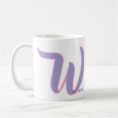 Modern Pink & Purple Monogram Personalized Name W コーヒーマグカップ (左)
