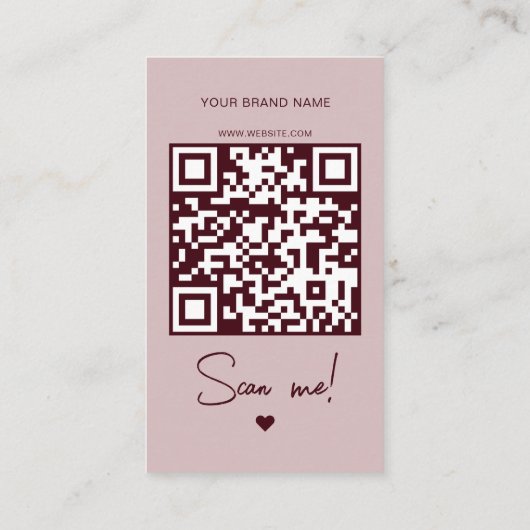 Modern pink red order thank you QR code  名刺 (裏面)