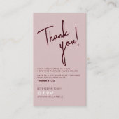 Modern pink red order thank you QR code 名刺 (正面)