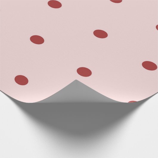 Modern Pink & Red Polka Dots Pattern ラッピングペーパー (角)