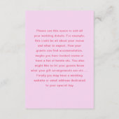 Modern Pink & Red Sketch Wedding Details エンクロージャーカード (裏面)