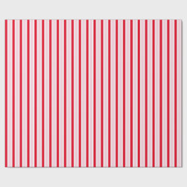 Modern Pink Red Striped Christmas ラッピングペーパー