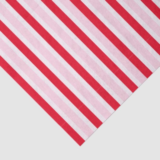 Modern Pink Red Striped Christmas 薄葉紙 (詳細)