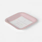 Modern Pink Religius Cross Girl Baptism ペーパープレート (傾斜あり)